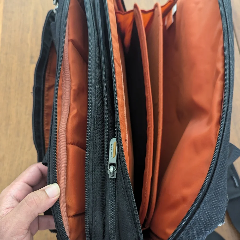 Briggs & Riley Black Briefcase with Orange Interior